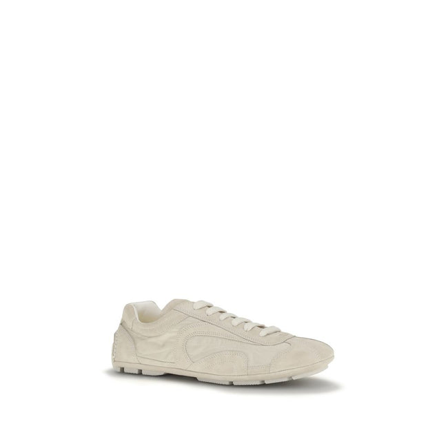 Prada Beigefarbene Sneakers aus Kalbsleder Bos Taurus