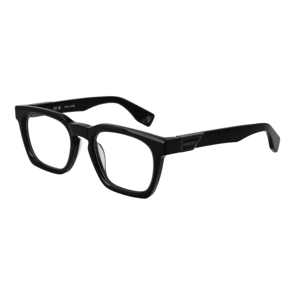 Police glasses with black cellulose acetate frames