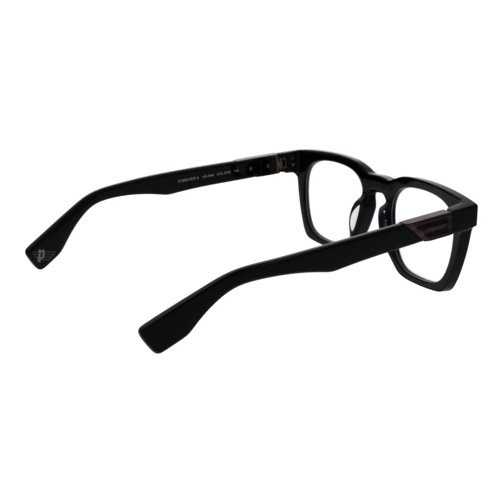 Police glasses with black cellulose acetate frames