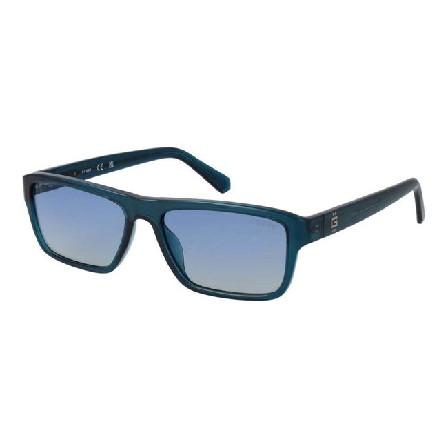 Guess blaue Sonnenbrille Herren Kunststoff vollrand verspiegelte rechteckige Gläser