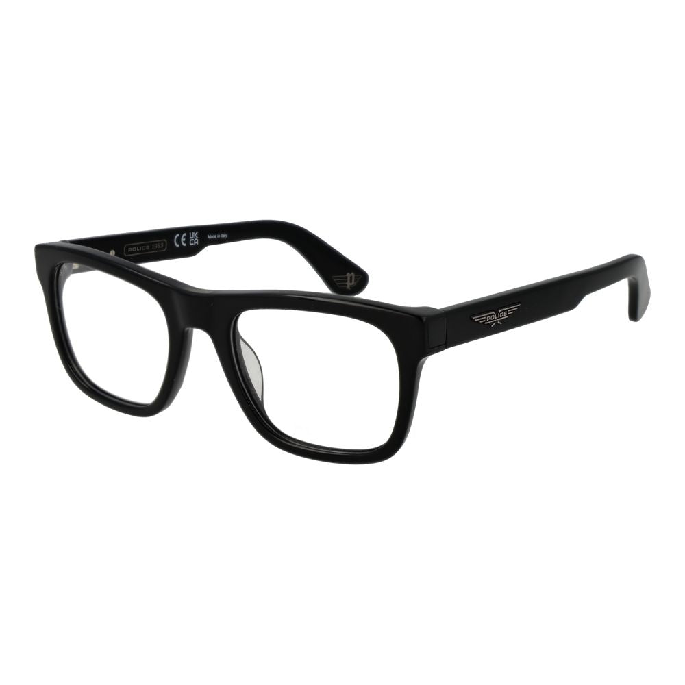 Police glasses with black cellulose acetate frames