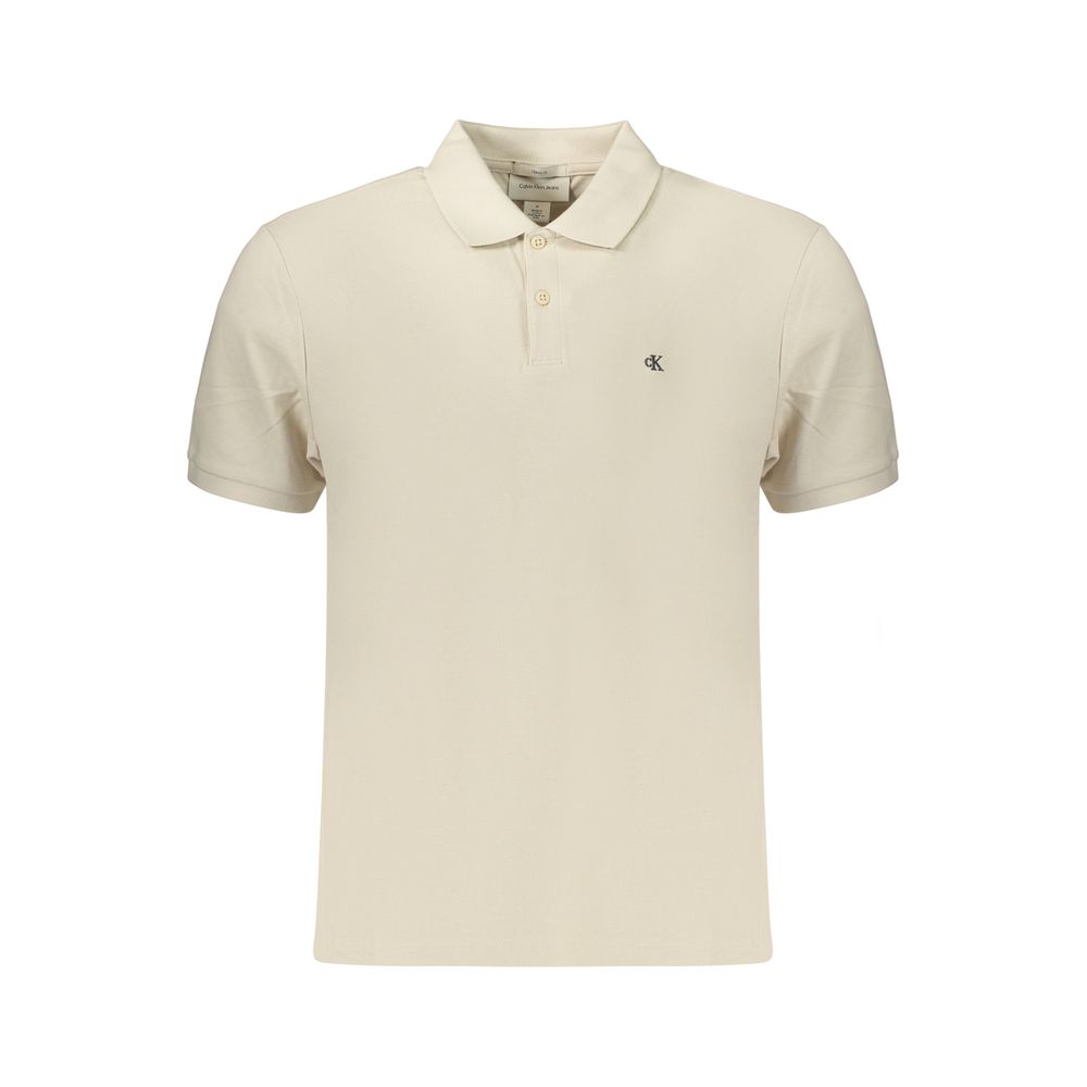 Calvin Klein Men's Beige Cotton Polo Shirt