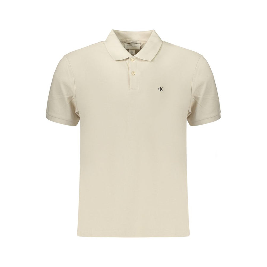 Calvin Klein Men's Beige Cotton Polo Shirt