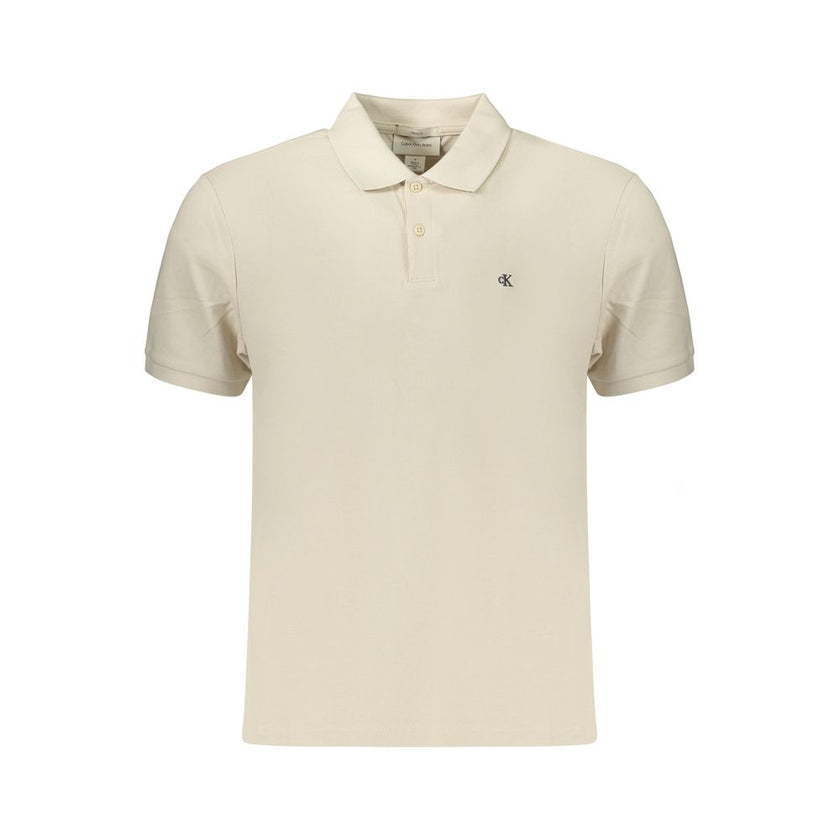 Calvin Klein Beige Baumwoll-Herrenpoloshirt