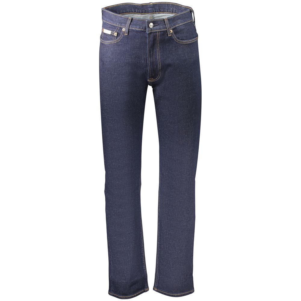 Calvin Klein Men's Blue Cotton Jeans, Crafted for Elegance and Comfort