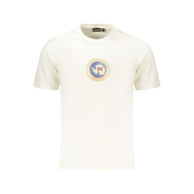 Napapijri Weißes Herren-T-Shirt aus Baumwolle