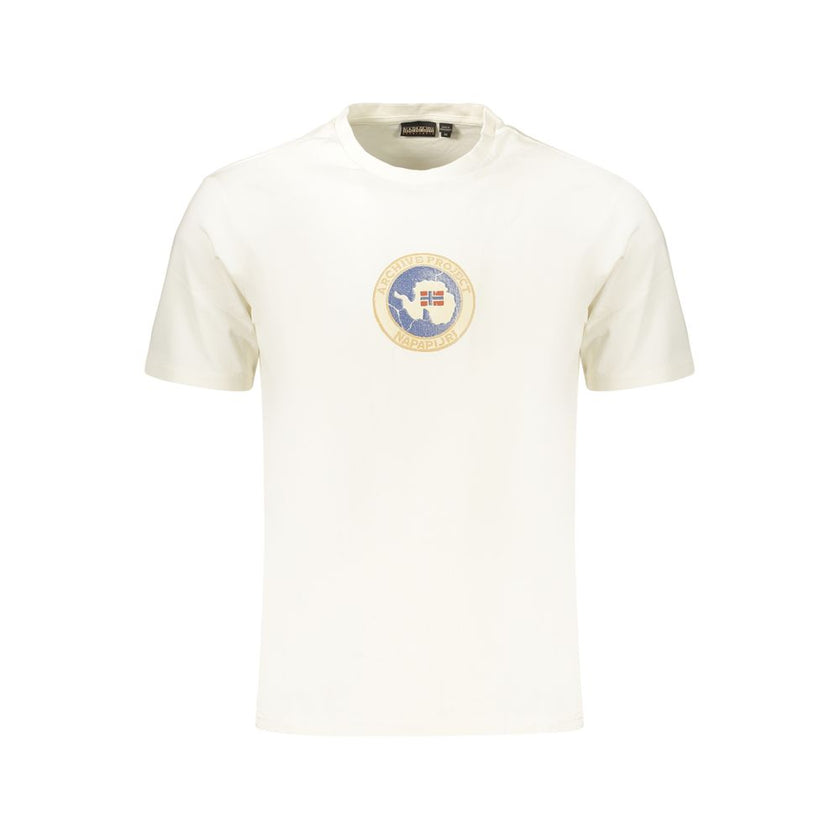 Napapijri Weißes Herren-T-Shirt aus Baumwolle