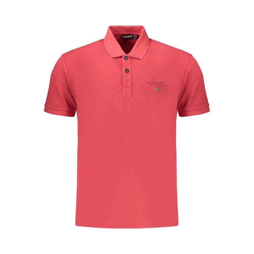 Napapijri Rotes Herren-Poloshirt aus Baumwolle