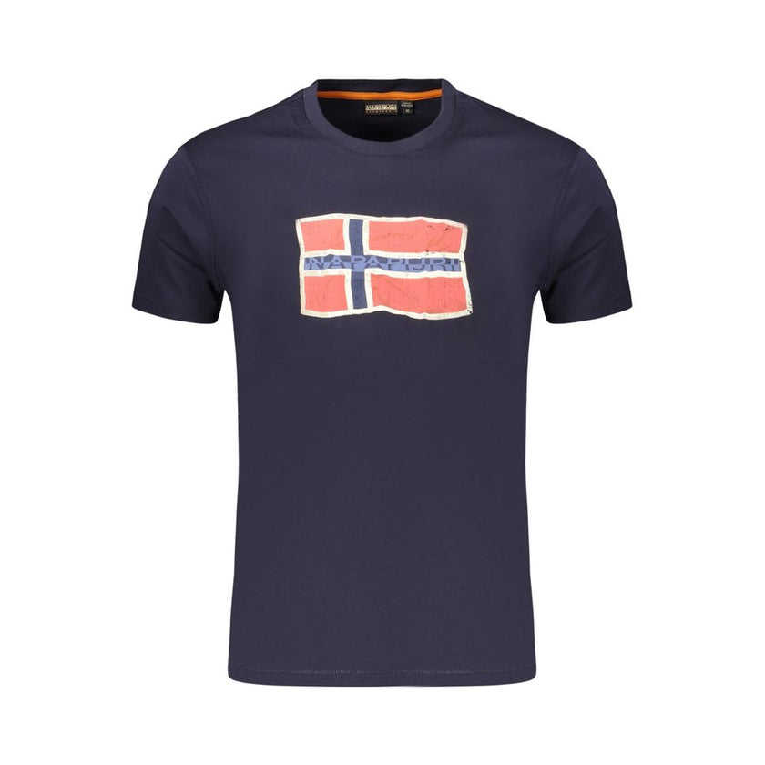 Napapijri Blaues Baumwoll-T-Shirt für Herren