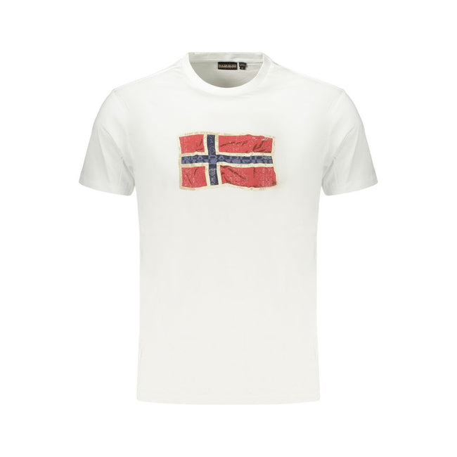 Napapijri Weißes Herren-T-Shirt aus Baumwolle