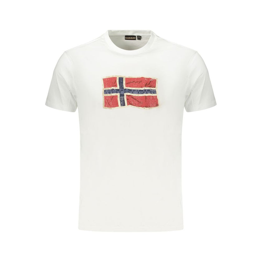 Napapijri Weißes Herren-T-Shirt aus Baumwolle