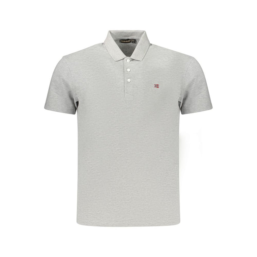 Napapijri Graues Herren-Poloshirt aus Baumwolle