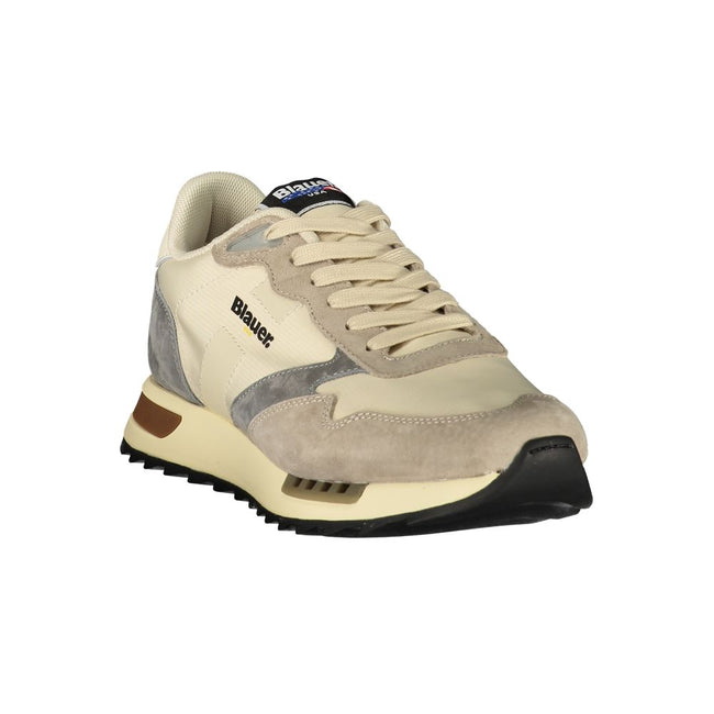 Blauer Beige Polyester Herren Sneaker