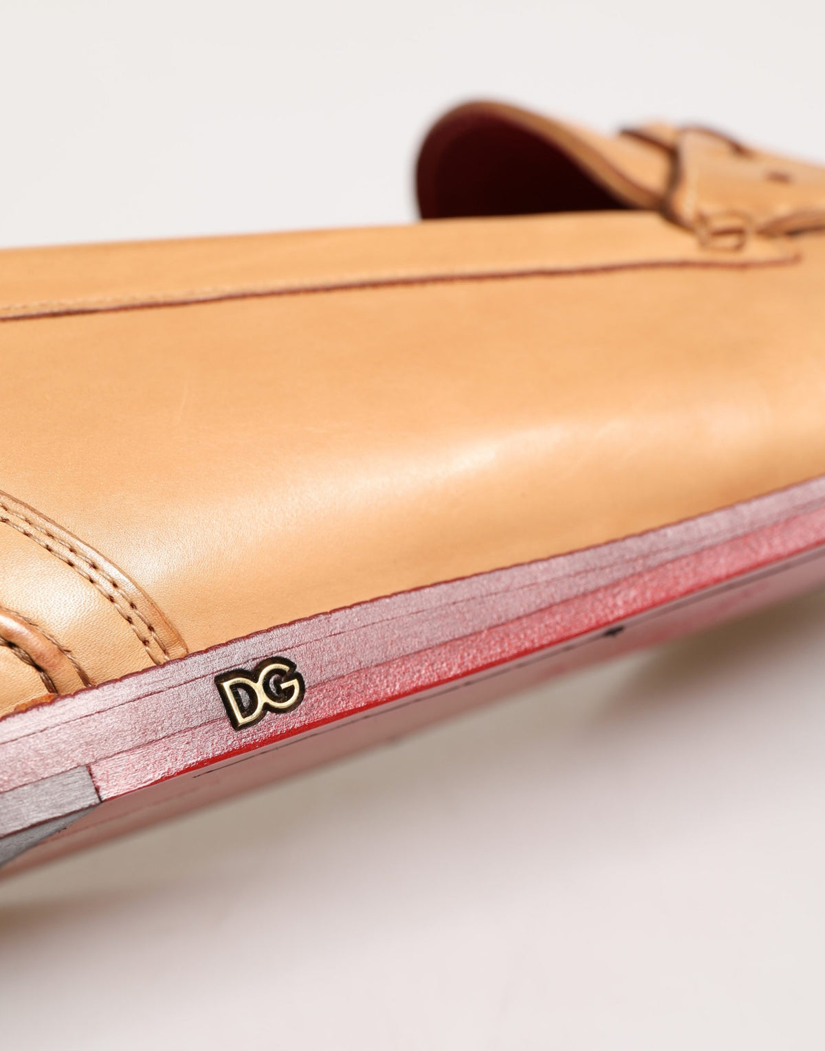 Dolce & Gabbana Beige Tassel Leather Men's Slipper Loafer Shoes