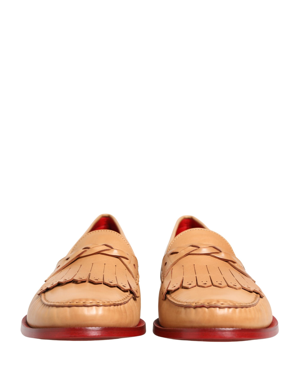 Dolce & Gabbana Beige Tassel Leather Men's Slipper Loafer Shoes