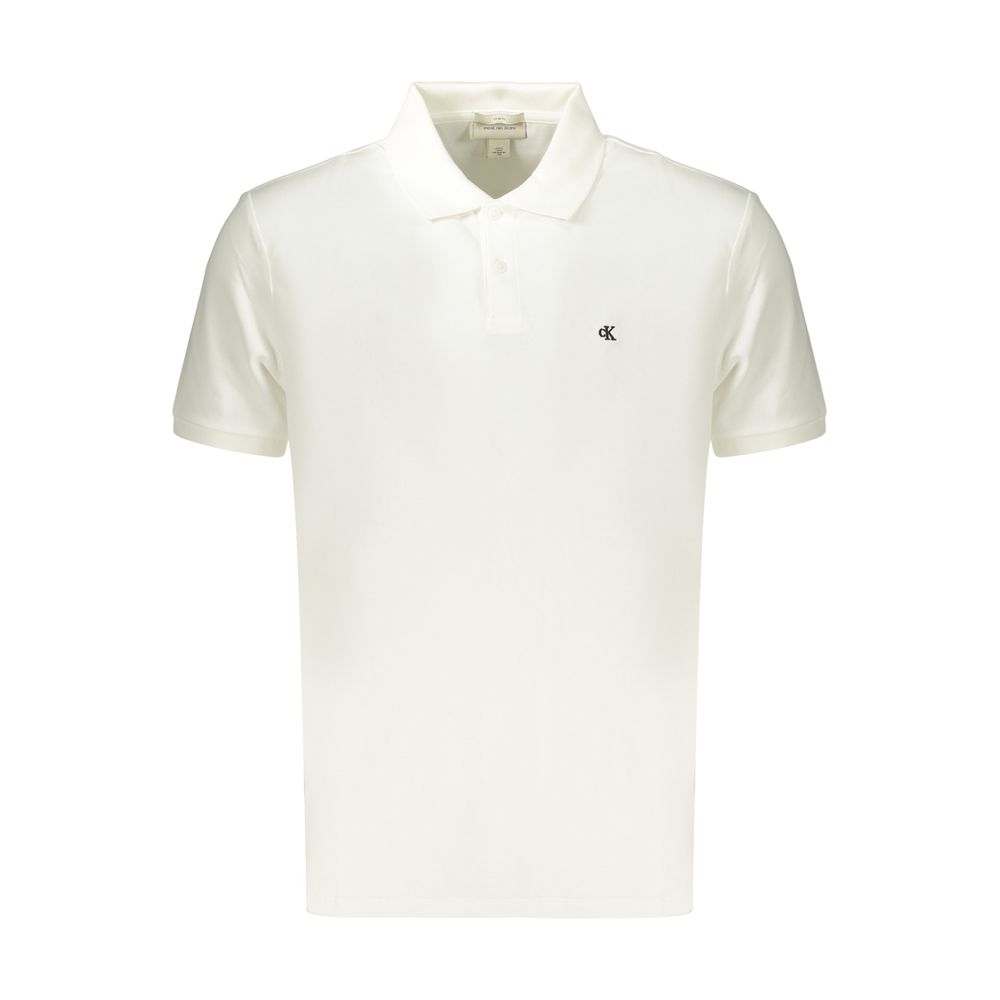 Calvin Klein Men's White Cotton Polo Shirt