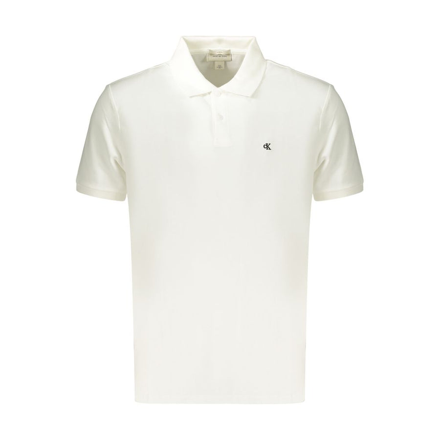 Calvin Klein Men's White Cotton Polo Shirt