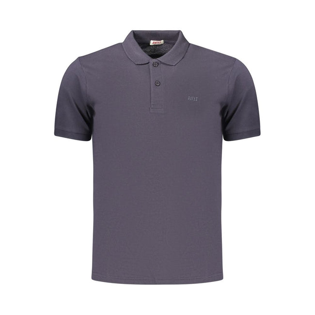 Rifle Blaues Baumwoll-Poloshirt für Herren