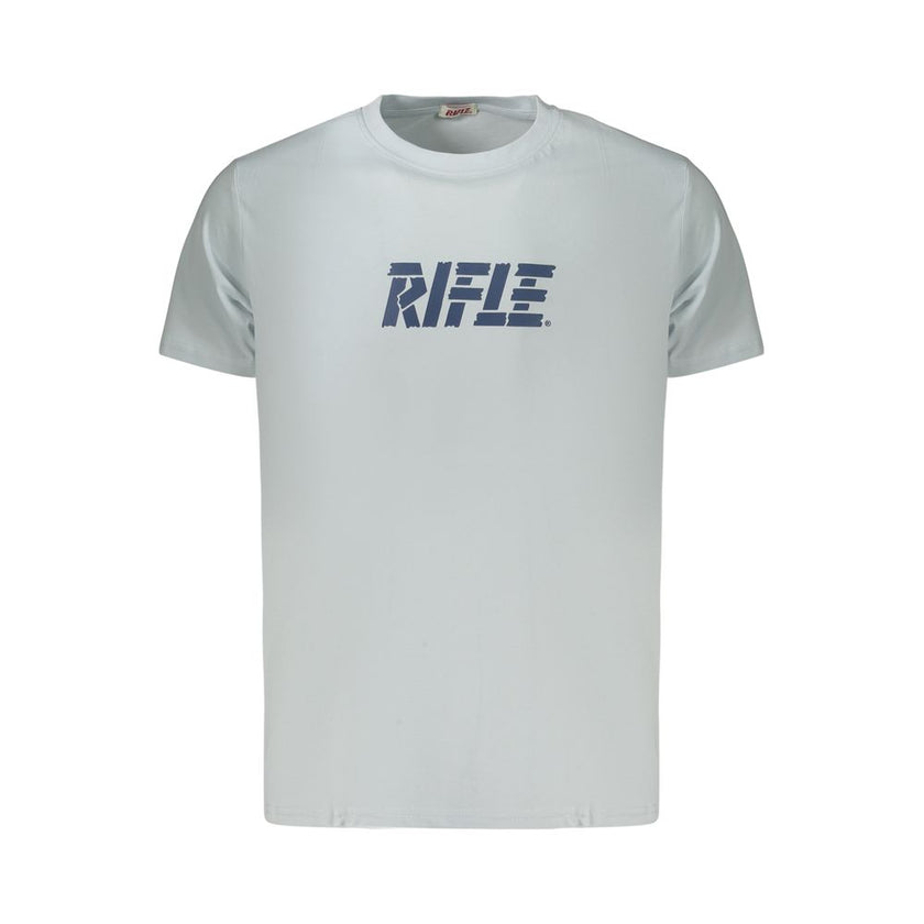 Rifle Hellblaues Herren-T-Shirt aus Baumwolle