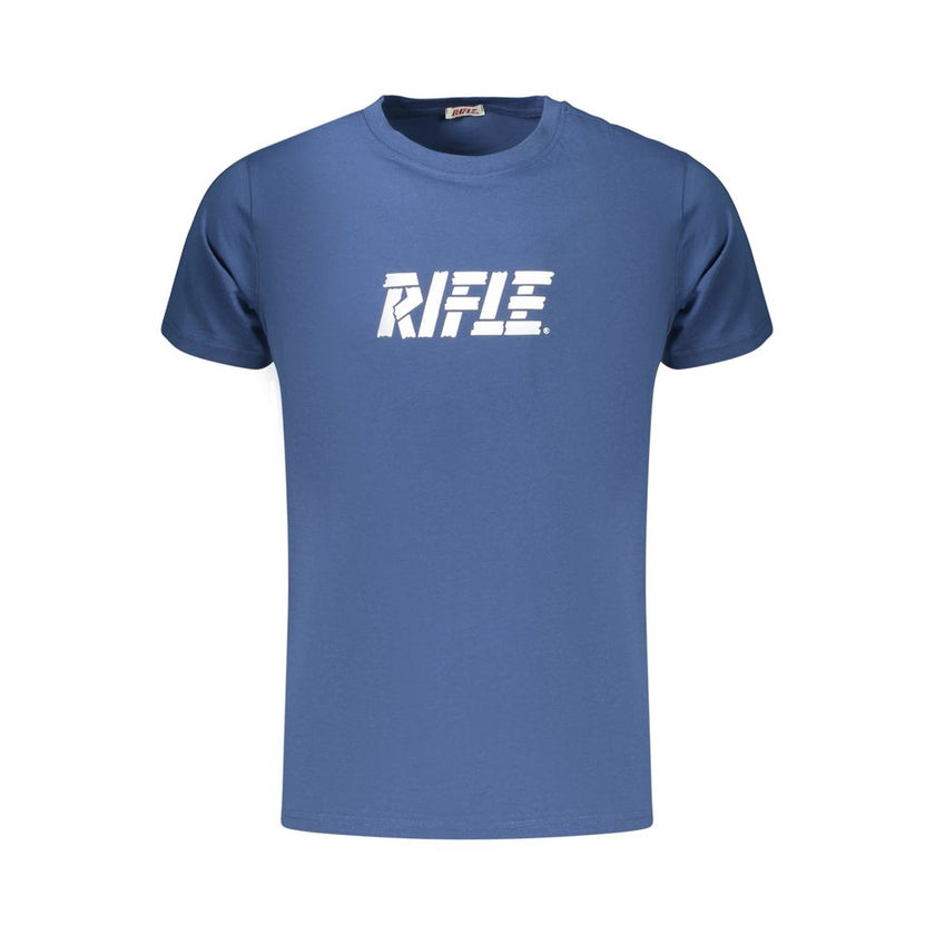 Rifle Blaues Baumwoll-T-Shirt für Herren