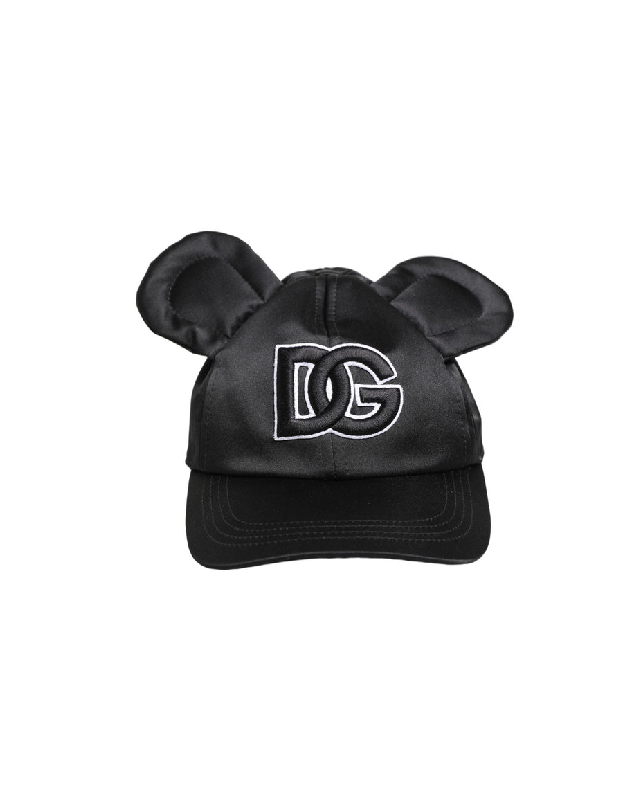 Dolce & Gabbana Men's Animal-Print Black Velvet Baseball Cap