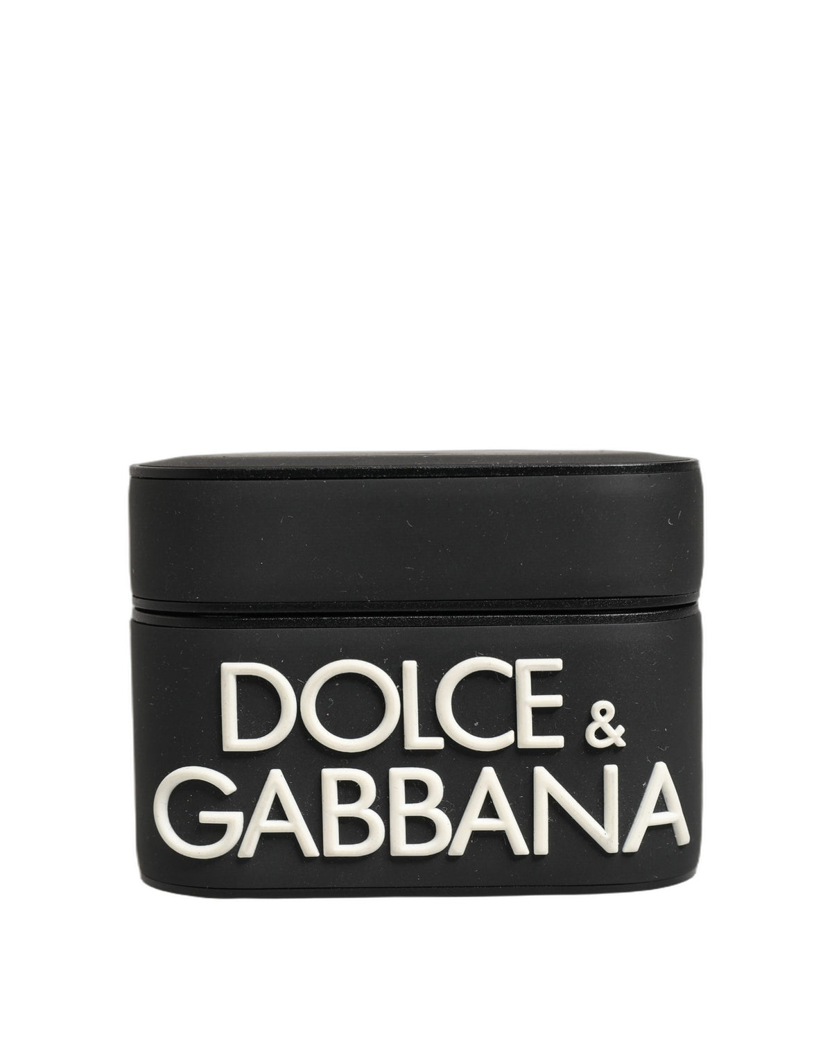 Dolce & Gabbana Black Embossed Logo PVC Case, Flip Holder for Women's AirPods