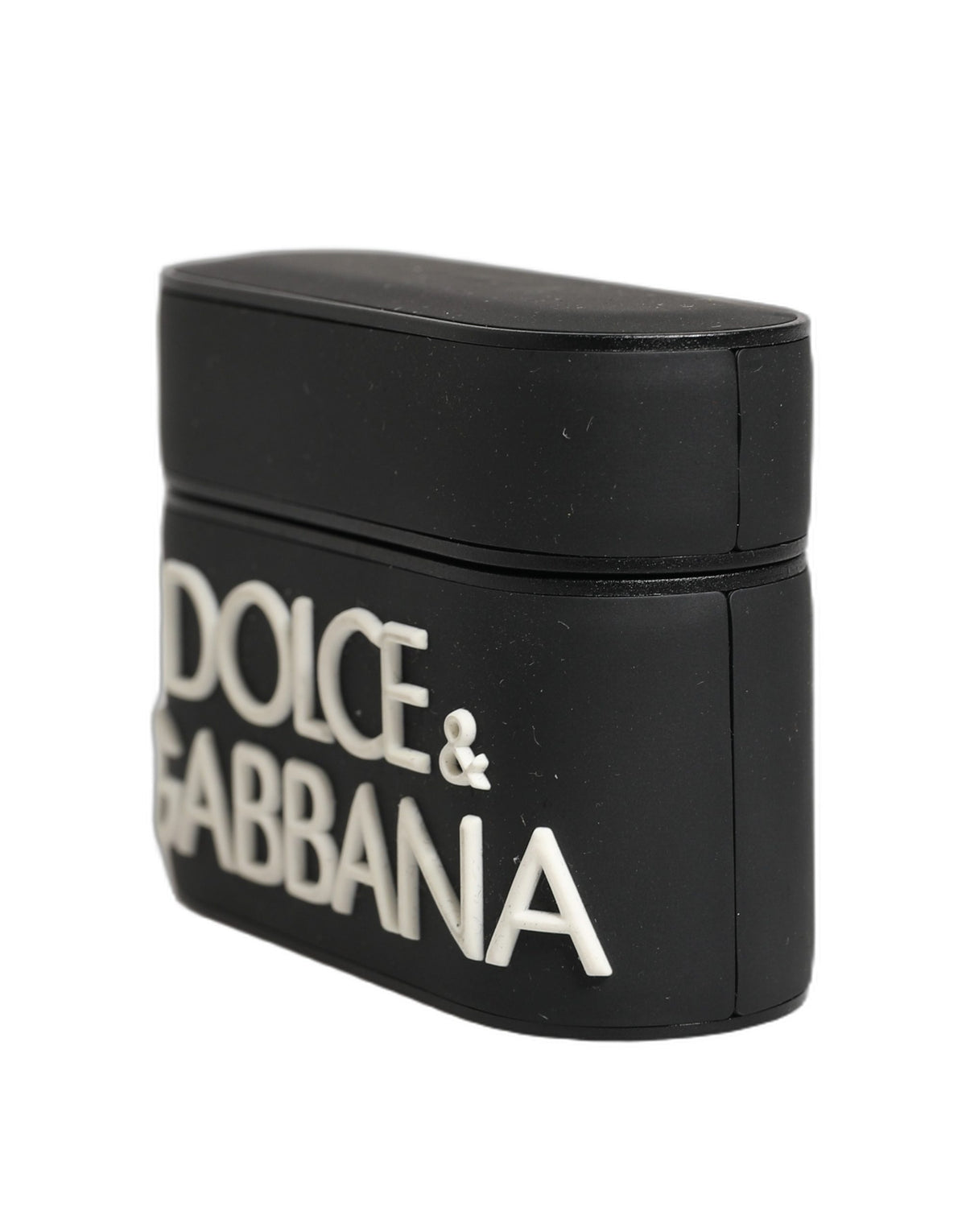 Dolce & Gabbana Black Embossed Logo PVC Case, Flip Holder for Women's AirPods