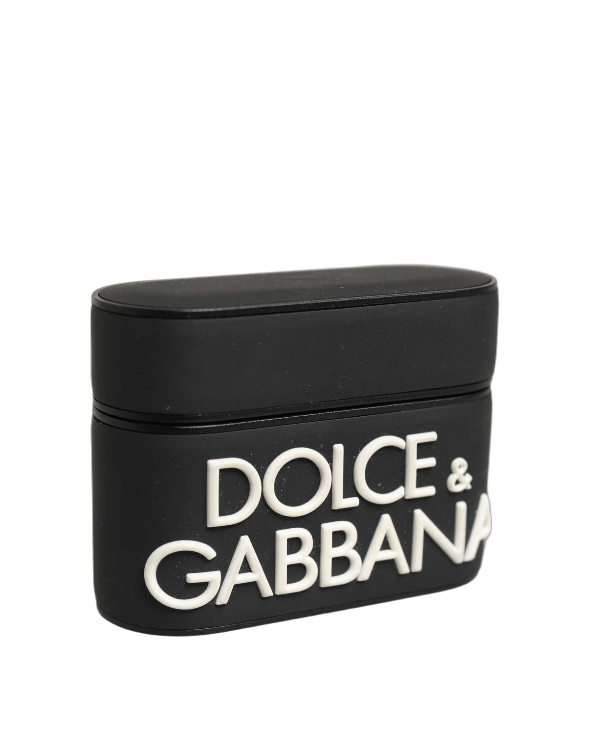 Dolce & Gabbana Black Embossed Logo PVC Case, Flip Holder for Women's AirPods