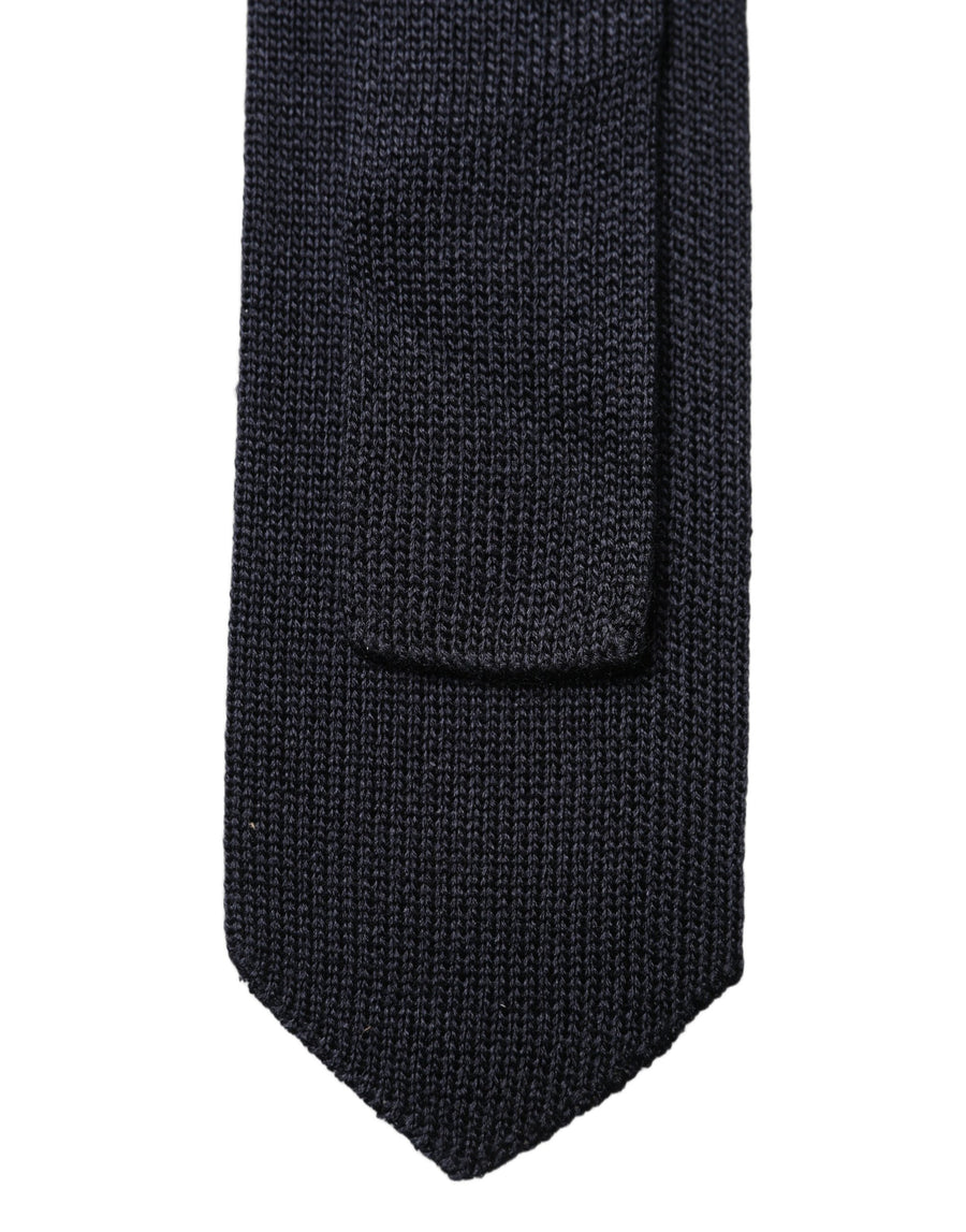 Dolce & Gabbana Men's Dark Blue Plain 100% Silk Adjustable Tie