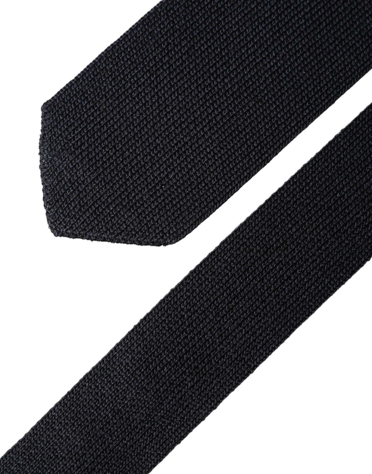 Dolce & Gabbana Men's Dark Blue Plain 100% Silk Adjustable Tie