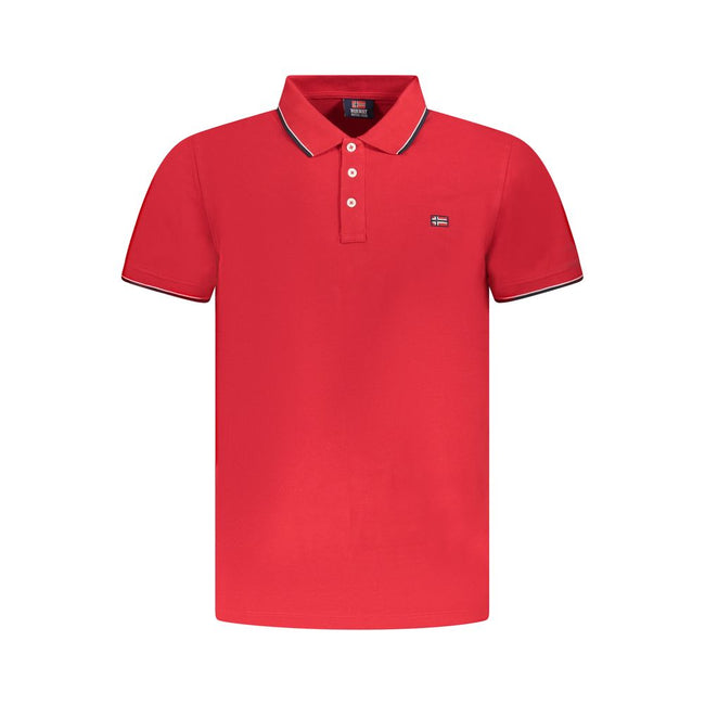 Norway 1963 Rotes Baumwoll-Poloshirt für Herren