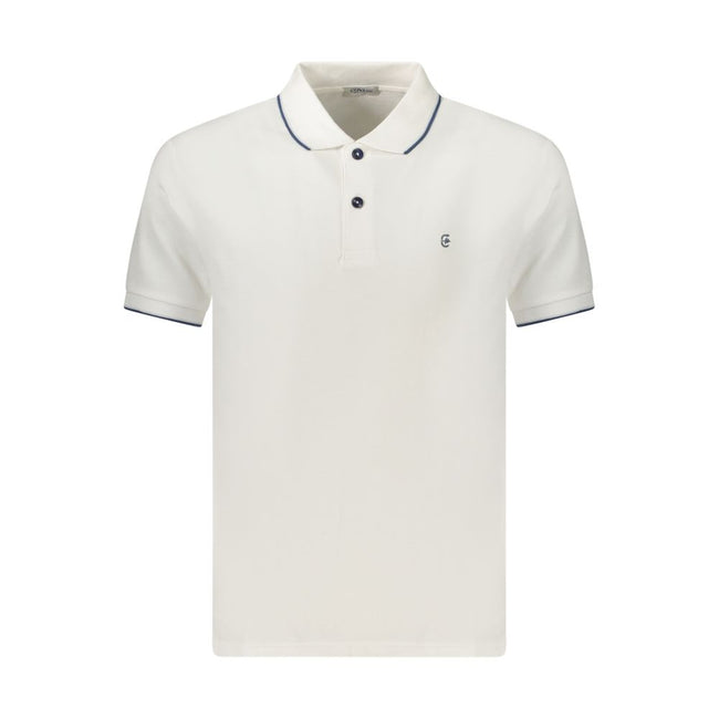 Coveri Moving Bianco Baumwoll-Herrenpoloshirt