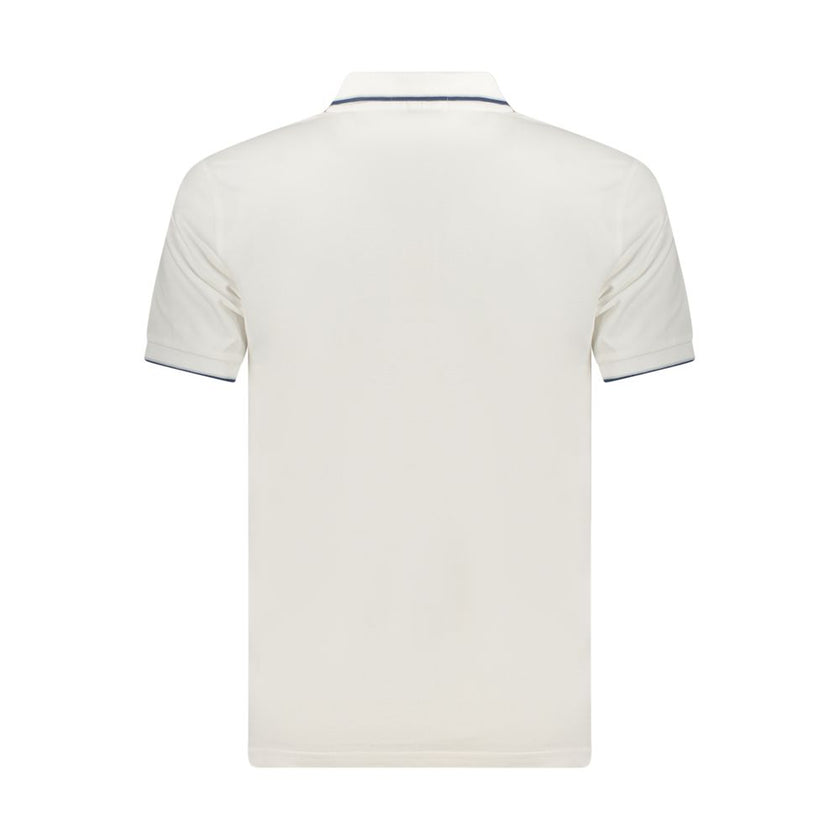 Coveri Moving Bianco Baumwoll-Herrenpoloshirt