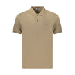Coveri Moving Herren-Poloshirt aus brauner Baumwolle