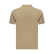 Coveri Moving Herren-Poloshirt aus brauner Baumwolle