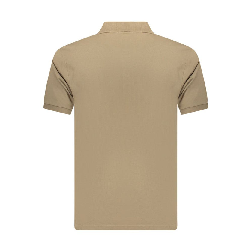 Coveri Moving Herren-Poloshirt aus brauner Baumwolle