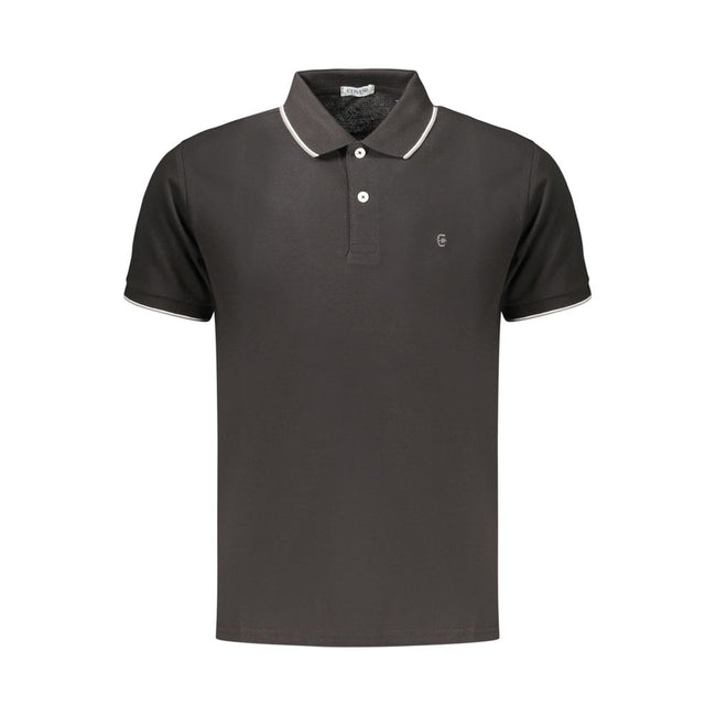 Coveri Moving Schwarzes Baumwoll-Poloshirt für Herren