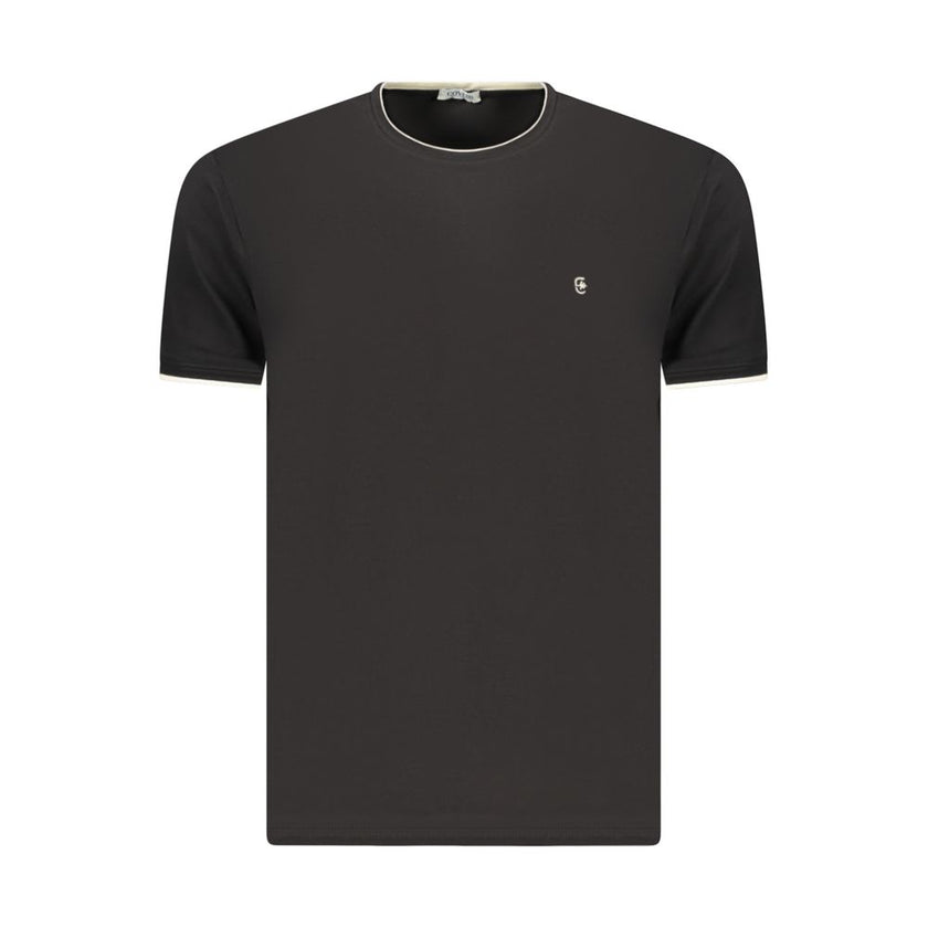 Coveri Moving Schwarzes Baumwoll-T-Shirt für Herren