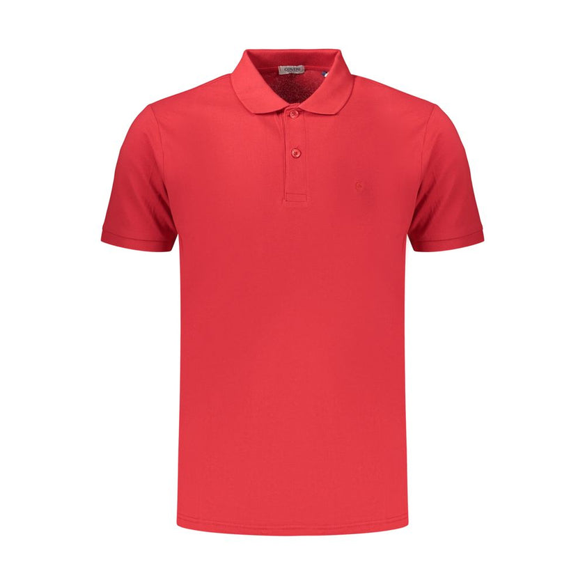 Coveri Moving Rotes Herren-Poloshirt aus Baumwolle