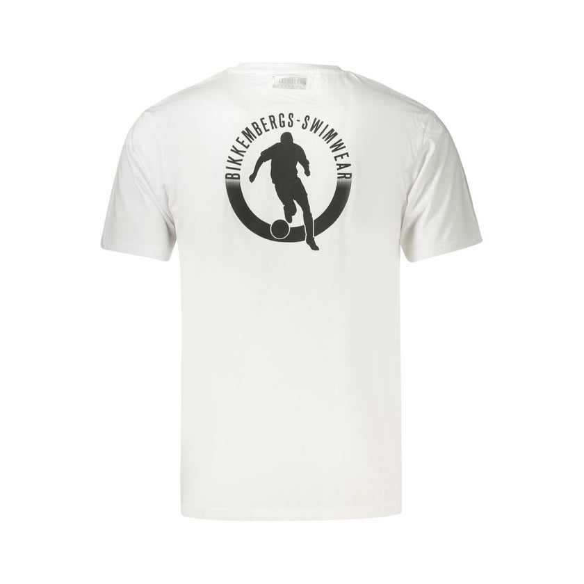 Bikkembergs Weißes Herren-T-Shirt aus Baumwolle