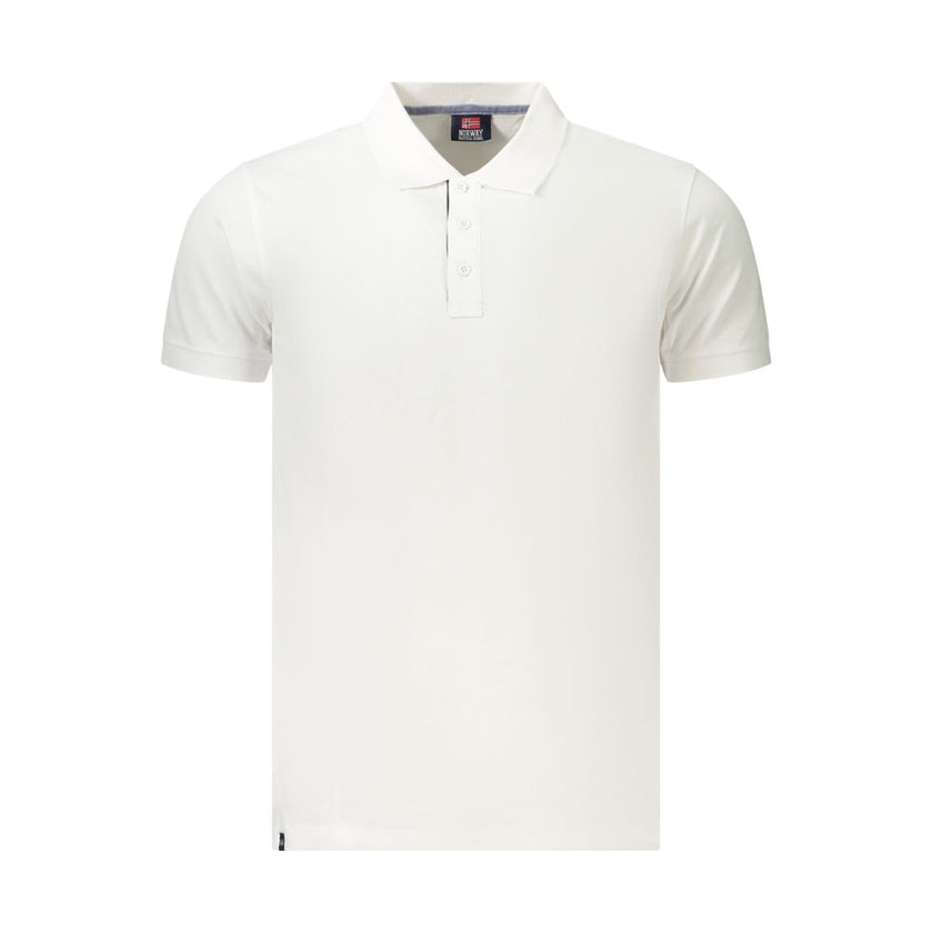 Norway 1963 Weißes Herren-Poloshirt aus Baumwolle