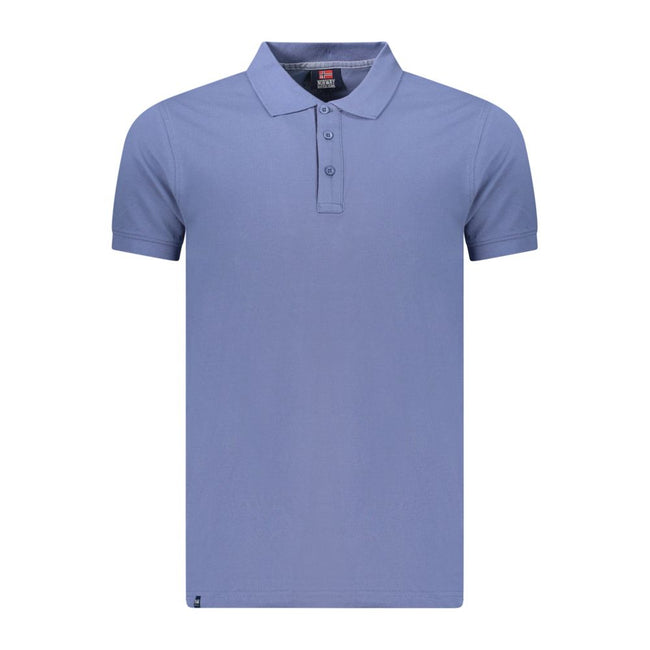 Norway 1963 Blaues Baumwoll-Poloshirt für Herren
