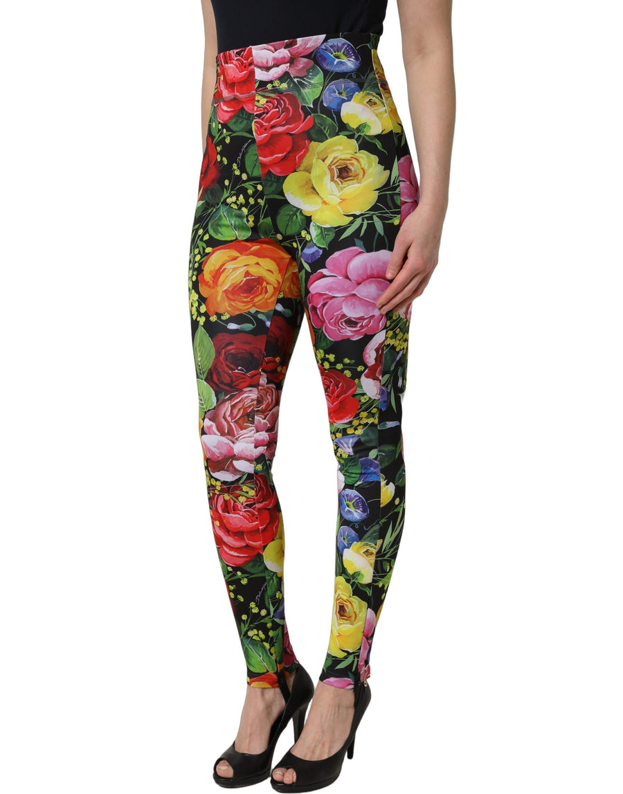 Dolce & Gabbana Stretch-jersey leggings with multicolor floral print