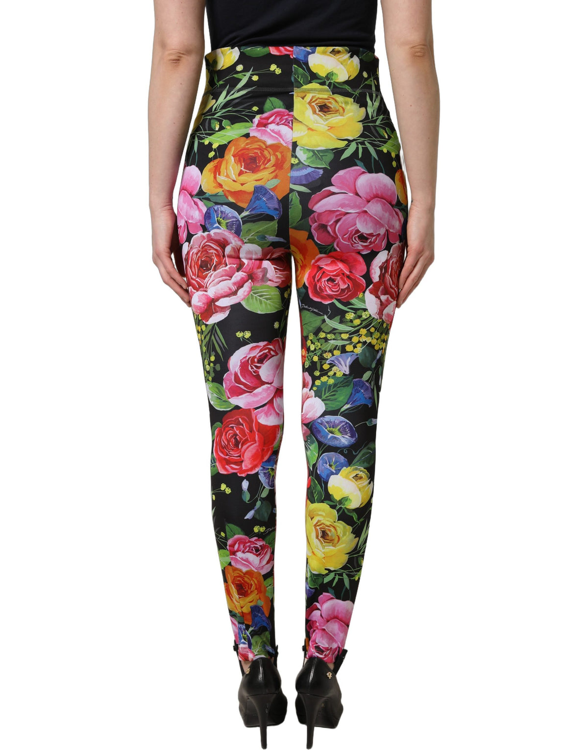 Dolce & Gabbana Stretch-jersey leggings with multicolor floral print