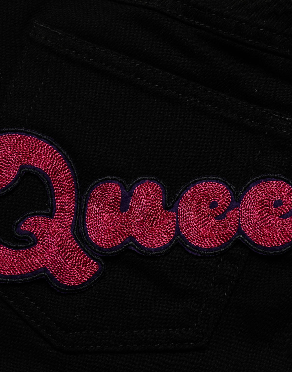 Dolce & Gabbana Black Jeans with Queen Embroidery PRETTY Denim