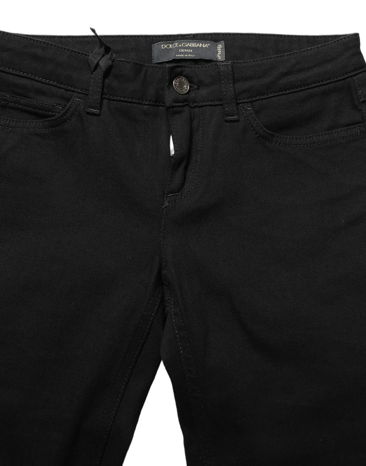 Dolce & Gabbana Black Jeans with Queen Embroidery PRETTY Denim