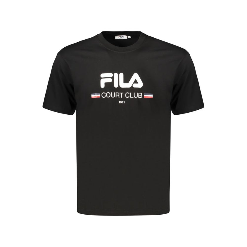 Fila Schwarzes Baumwoll-T-Shirt für Herren