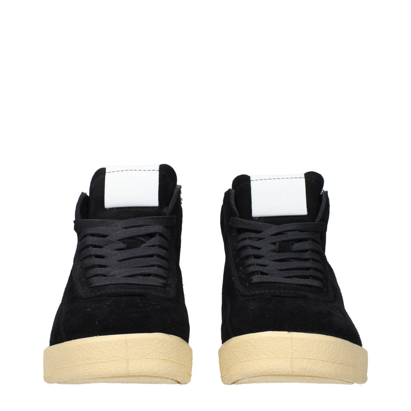 Jil Sander Schwarze Leder-High-Top-Sneaker