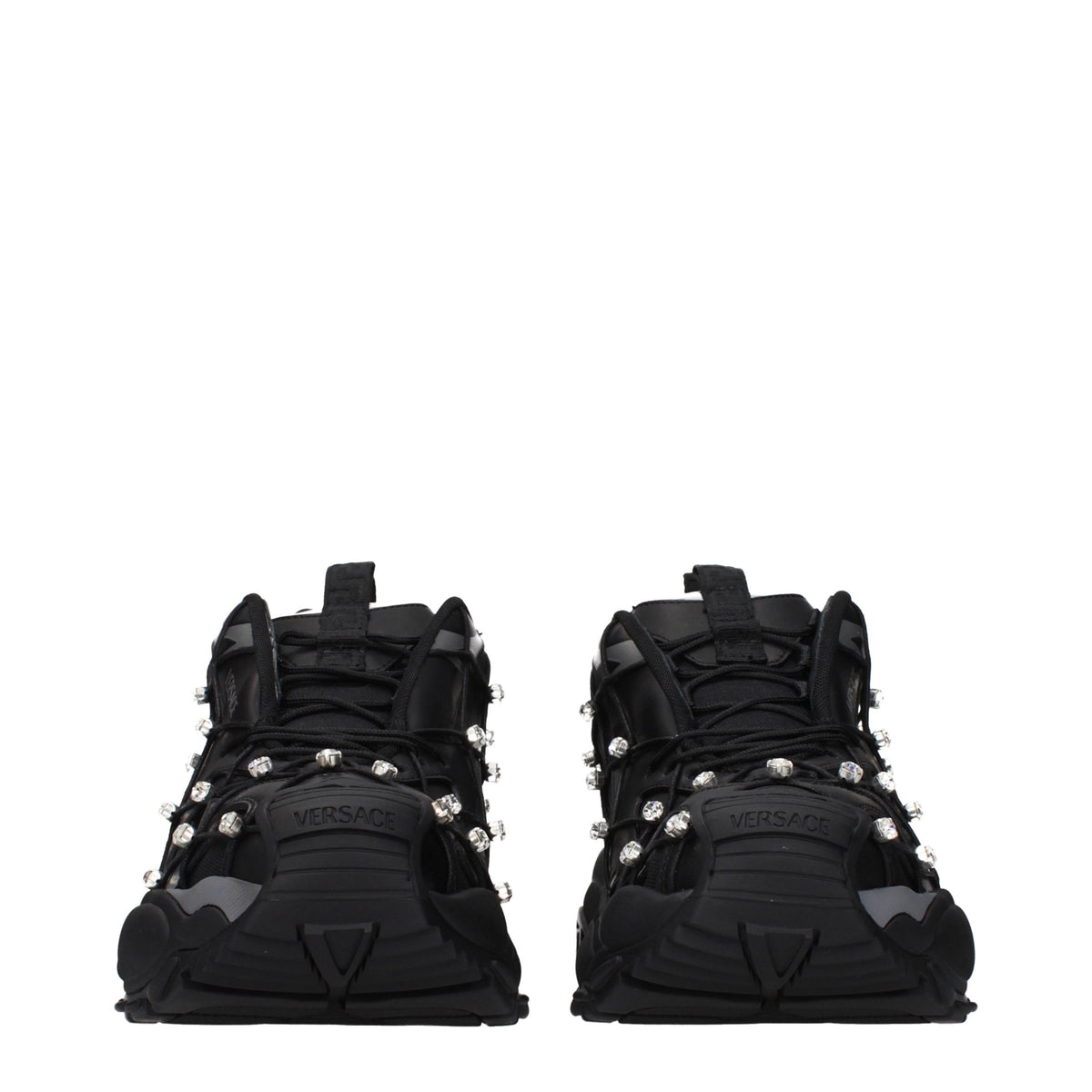Versace Schwarze Low-Top-Sneaker aus Stoff