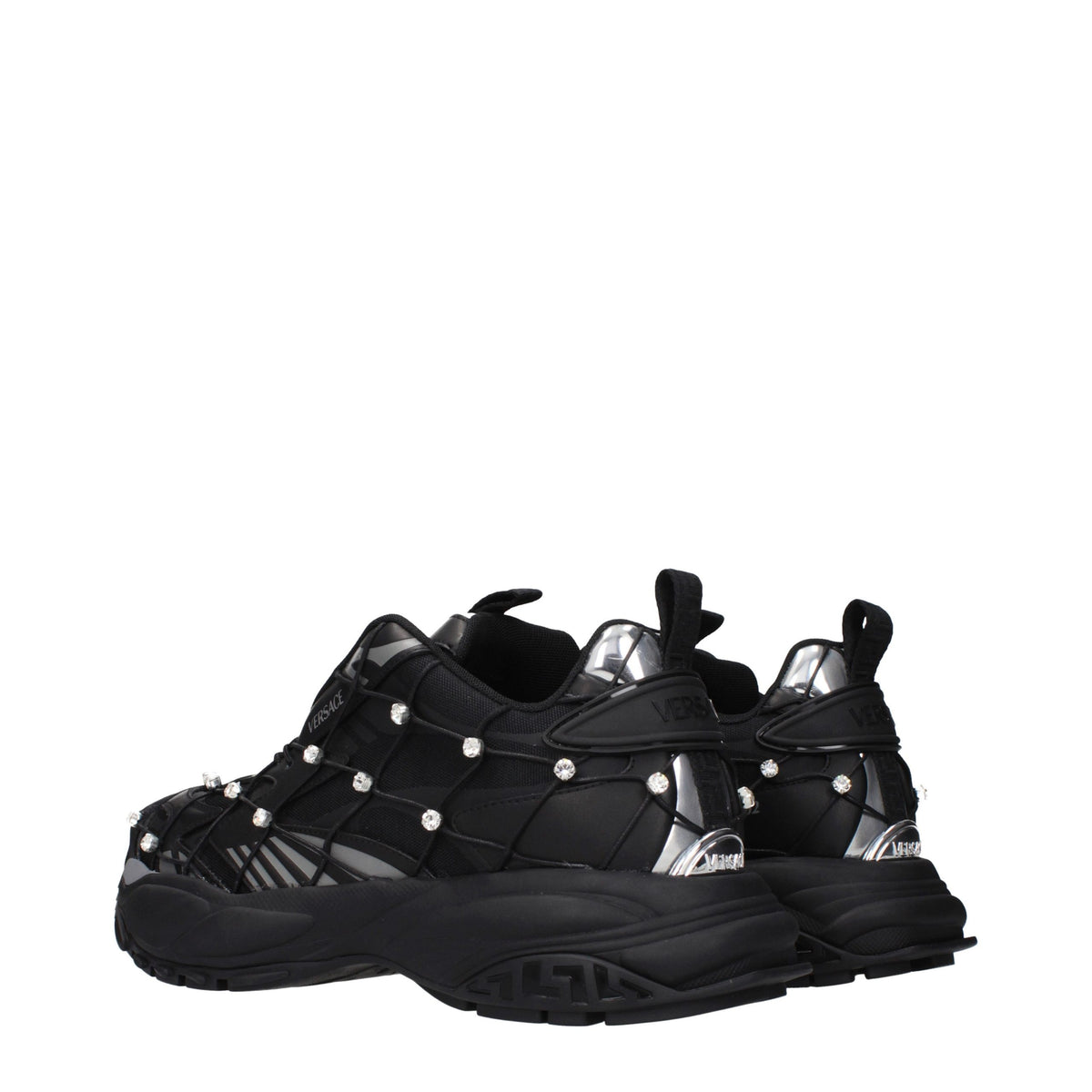 Versace Schwarze Low-Top-Sneaker aus Stoff